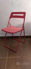 IKEA NISSE sedie pieghevoli rosa set 4 pezzi