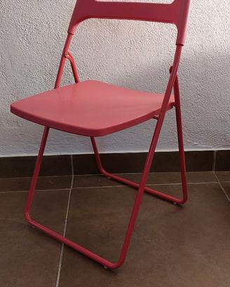 IKEA NISSE sedie pieghevoli rosa set 4 pezzi