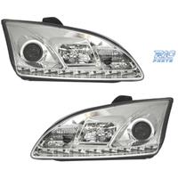 FARI FORD FOCUS 04-08 LUCE DIURNA REALE FONDO CROM