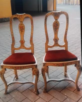 2 SEDIE MOLTO VINTAGE  DIPINTE A MANO