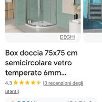 box doccia in vetro 75x75 deghi