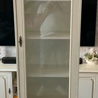 Mobile vetrina shabby bianco soggiorno