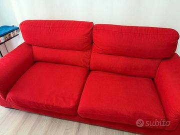 divano rosso 3 posti poltrone & sofà