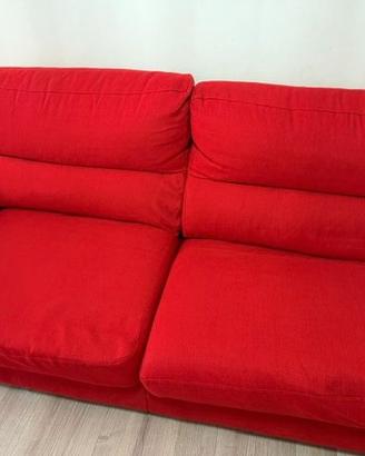 divano rosso 3 posti poltrone & sofà