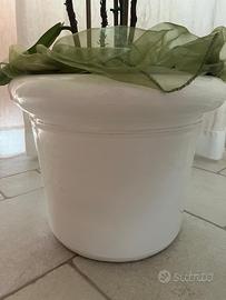 Coprivaso in ceramica bianco