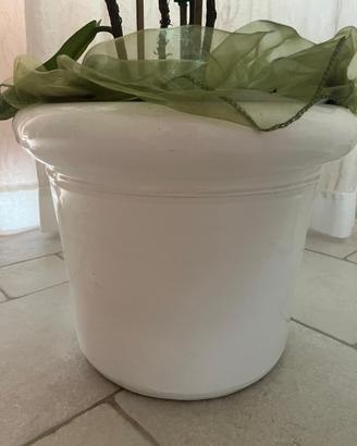 Coprivaso in ceramica bianco