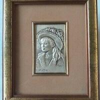 Quadro bassorilievo argento 925 Renoir Jane Avril