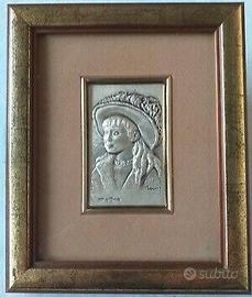 Quadro bassorilievo argento 925 Renoir Jane Avril