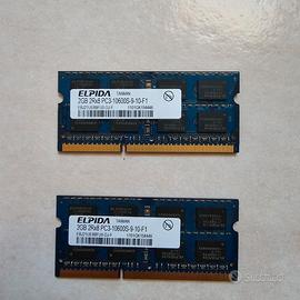 Memoria Ram Sodimm Elpida Ddr3 per portatili  4Gb