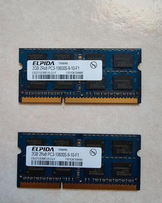 Memoria Ram Sodimm Elpida Ddr3 per portatili  4Gb