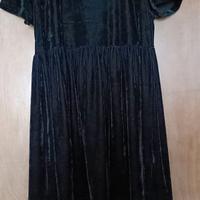 Vestito velluto nero mezza manica "Vicolo"