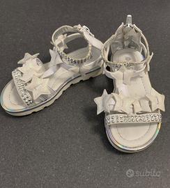 Sandali bianchi glitterati taglia 27