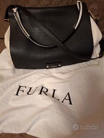 Borsa bicolore in pelle bianco e nero 