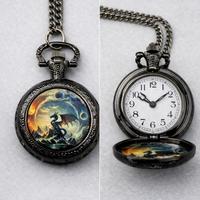 Orologio da tasca con catena “Drago Fantasy” nero