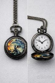 Orologio da tasca con catena “Drago Fantasy” nero