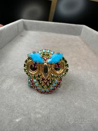 Anello gufo con pietre