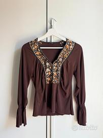 Blusa Donna Marrone-Taglia S
