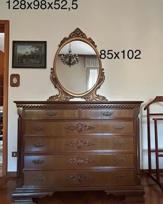 Comó in legno con specchiera