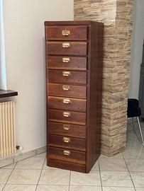 Mobile schedario antico in rovere