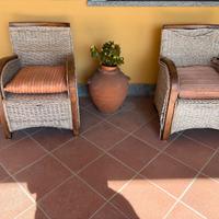 Poltrone in teak e cocco