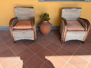 Poltrone in teak e cocco