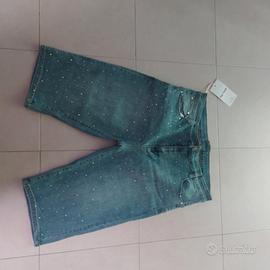 Bermuda jeans donna glitterato 