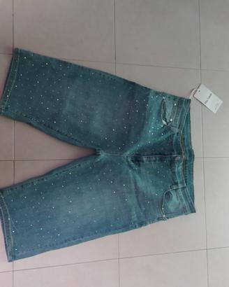 Bermuda jeans donna glitterato 