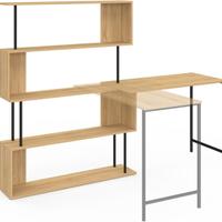 scrivania con libreria