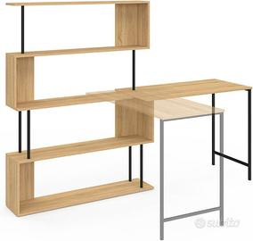 scrivania con libreria