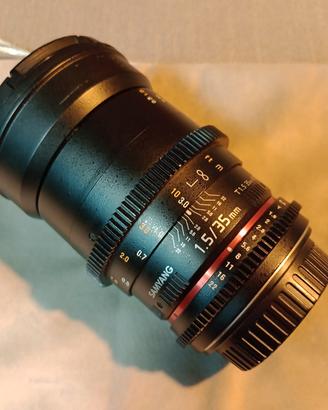 Obbiettivo cine 35mm full frame F1.5 Samyang