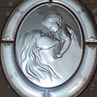 quadro capezzale argento e legno 