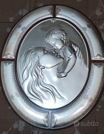 quadro capezzale argento e legno 