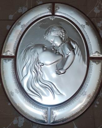 quadro capezzale argento e legno 