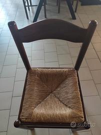 sedia paglia e legno 