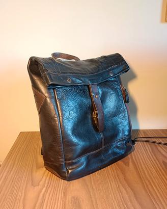 Zaino in pelle nero elegante da uomo (unisex)