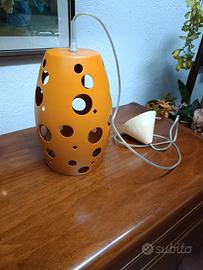 Lampadario arancione metallo vintage Space Age 70s