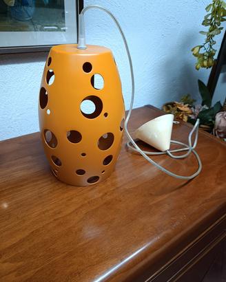 Lampadario arancione metallo vintage Space Age 70s