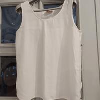 canotta in seta panna