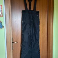 Pantaloni salopette sci Wedze  12 anni neri