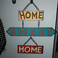 Targa metallica Home Sweet Home