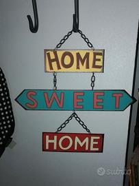 Targa metallica Home Sweet Home