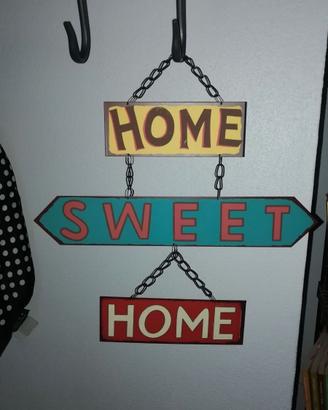 Targa metallica Home Sweet Home