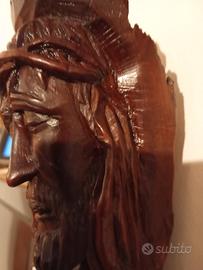 Scultura di immagine sacra  in radica.