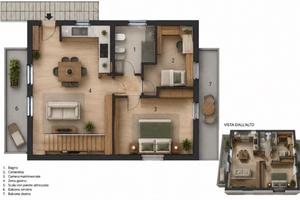 Casa con 3 camere e due bagni