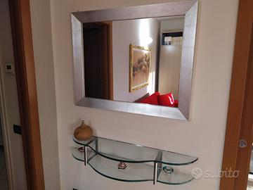 mensola in vetro e specchio