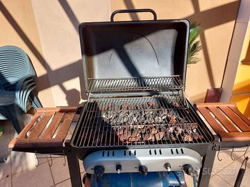 Barbecue gas a pietra lavica completo di bombola