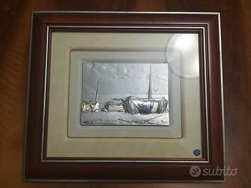 Quadro in legno e argento 925