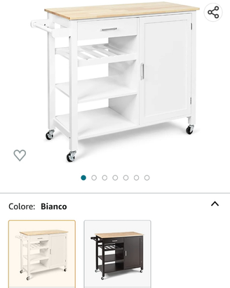 COSTWAY Carrello da Cucina con Ruote NUOVO