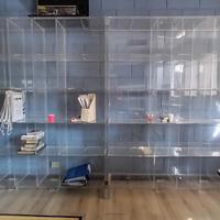 Coppia librerie vintage in plexiglass smontabili