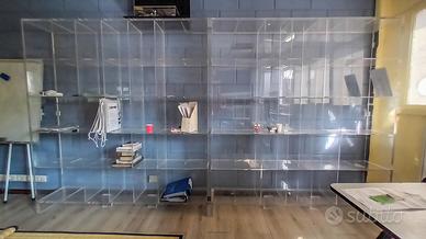 Coppia librerie vintage in plexiglass smontabili